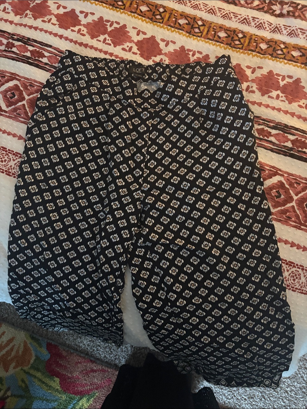 Loft Black Printed Pants